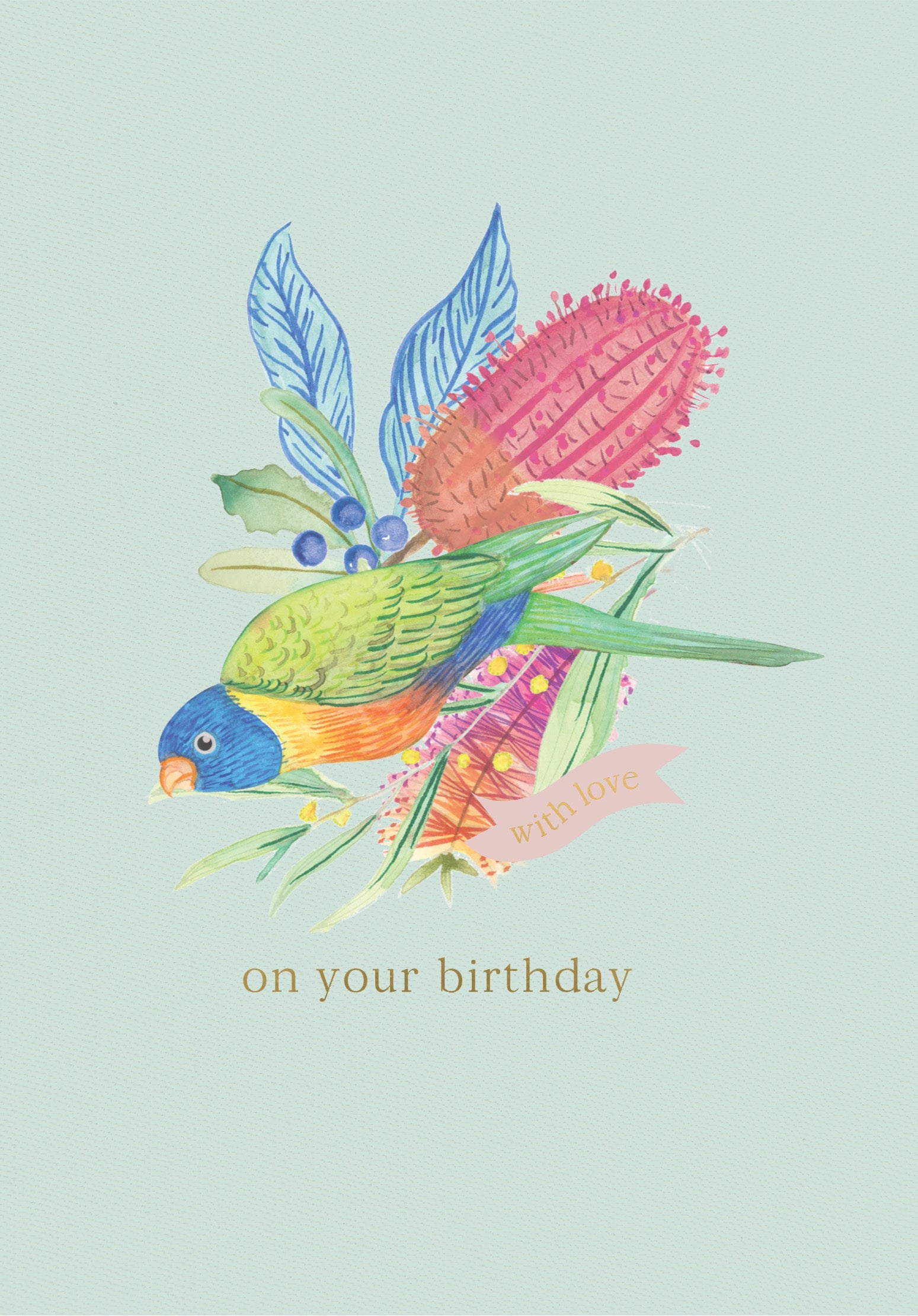Greeting Card Botanical Blooms - LORIKEET LOVE